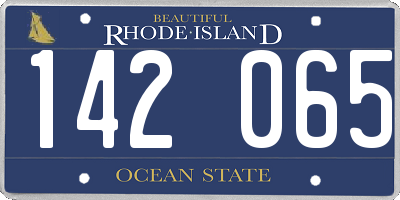 RI license plate 142065