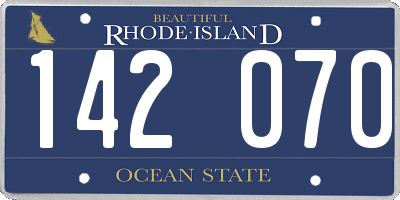 RI license plate 142070