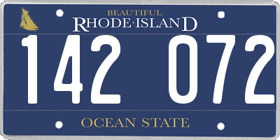 RI license plate 142072