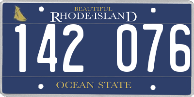 RI license plate 142076