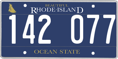 RI license plate 142077