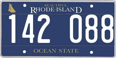 RI license plate 142088