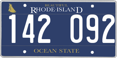 RI license plate 142092