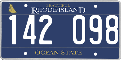 RI license plate 142098