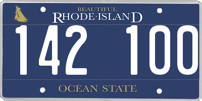RI license plate 142100