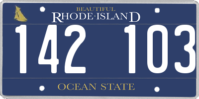 RI license plate 142103