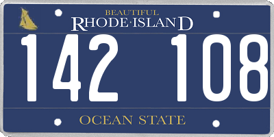 RI license plate 142108