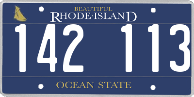 RI license plate 142113