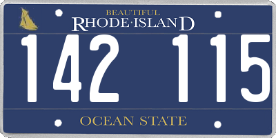 RI license plate 142115