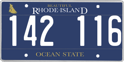 RI license plate 142116