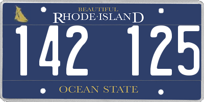 RI license plate 142125