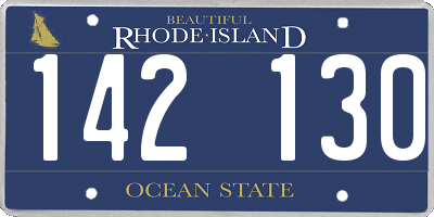 RI license plate 142130