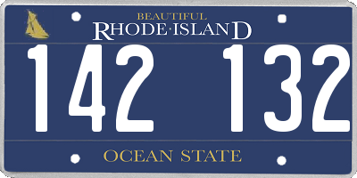 RI license plate 142132