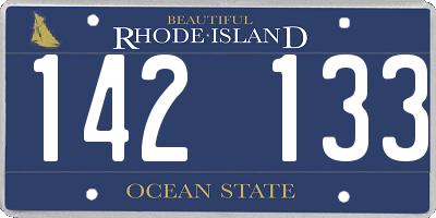 RI license plate 142133