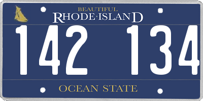 RI license plate 142134