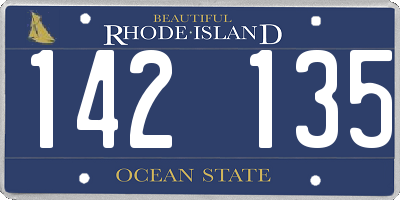 RI license plate 142135