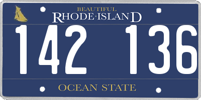 RI license plate 142136