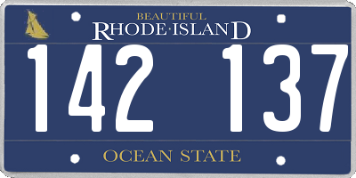 RI license plate 142137