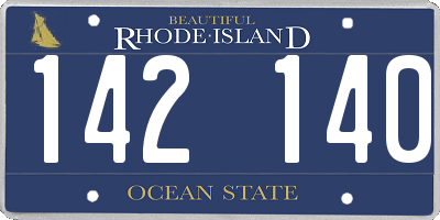 RI license plate 142140