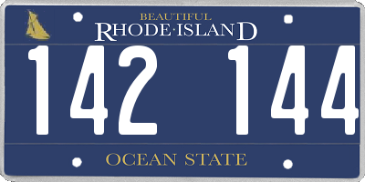 RI license plate 142144