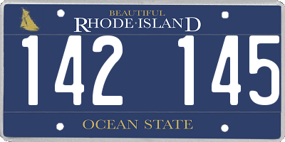 RI license plate 142145