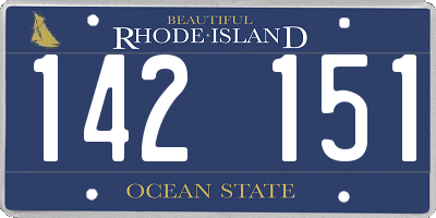 RI license plate 142151