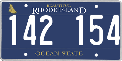 RI license plate 142154