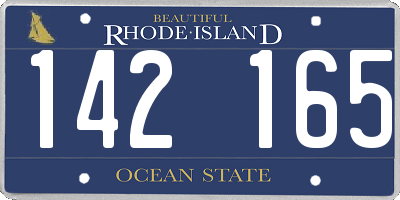 RI license plate 142165