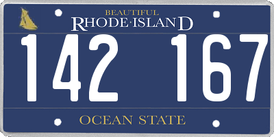 RI license plate 142167