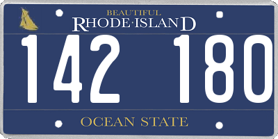 RI license plate 142180