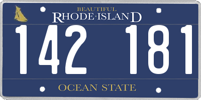 RI license plate 142181