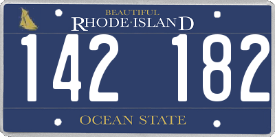 RI license plate 142182