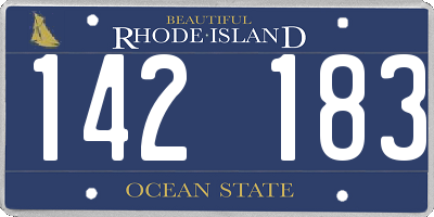 RI license plate 142183