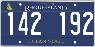RI license plate 142192