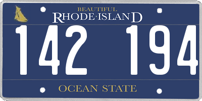 RI license plate 142194