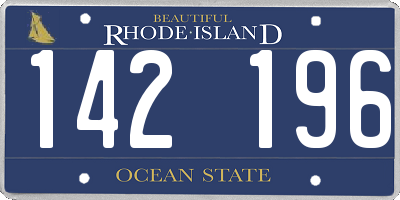 RI license plate 142196