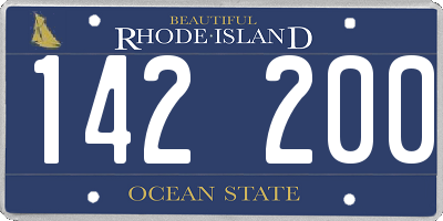 RI license plate 142200