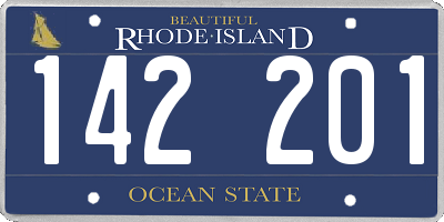 RI license plate 142201