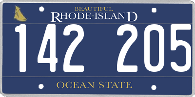 RI license plate 142205