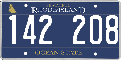 RI license plate 142208