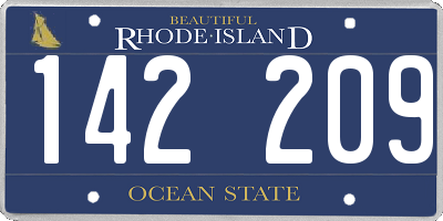 RI license plate 142209