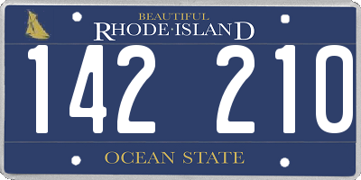 RI license plate 142210