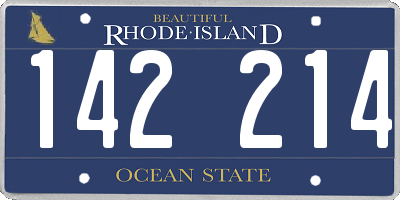 RI license plate 142214
