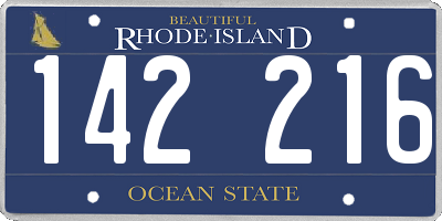 RI license plate 142216