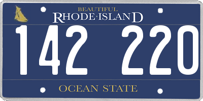 RI license plate 142220