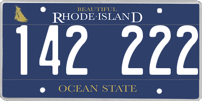 RI license plate 142222