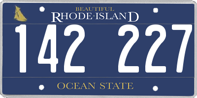 RI license plate 142227