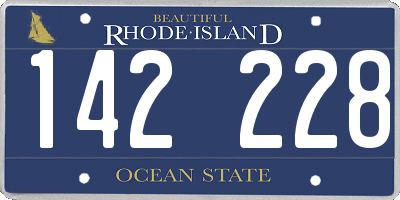RI license plate 142228