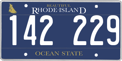 RI license plate 142229