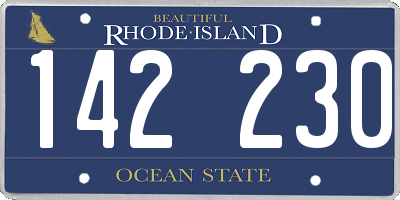 RI license plate 142230